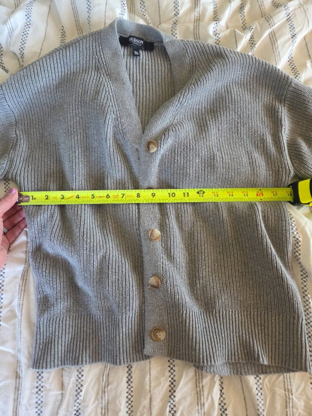 Hudson Jeans Gray Ribbed Button-Up Cardigan - Picture 5 of 5